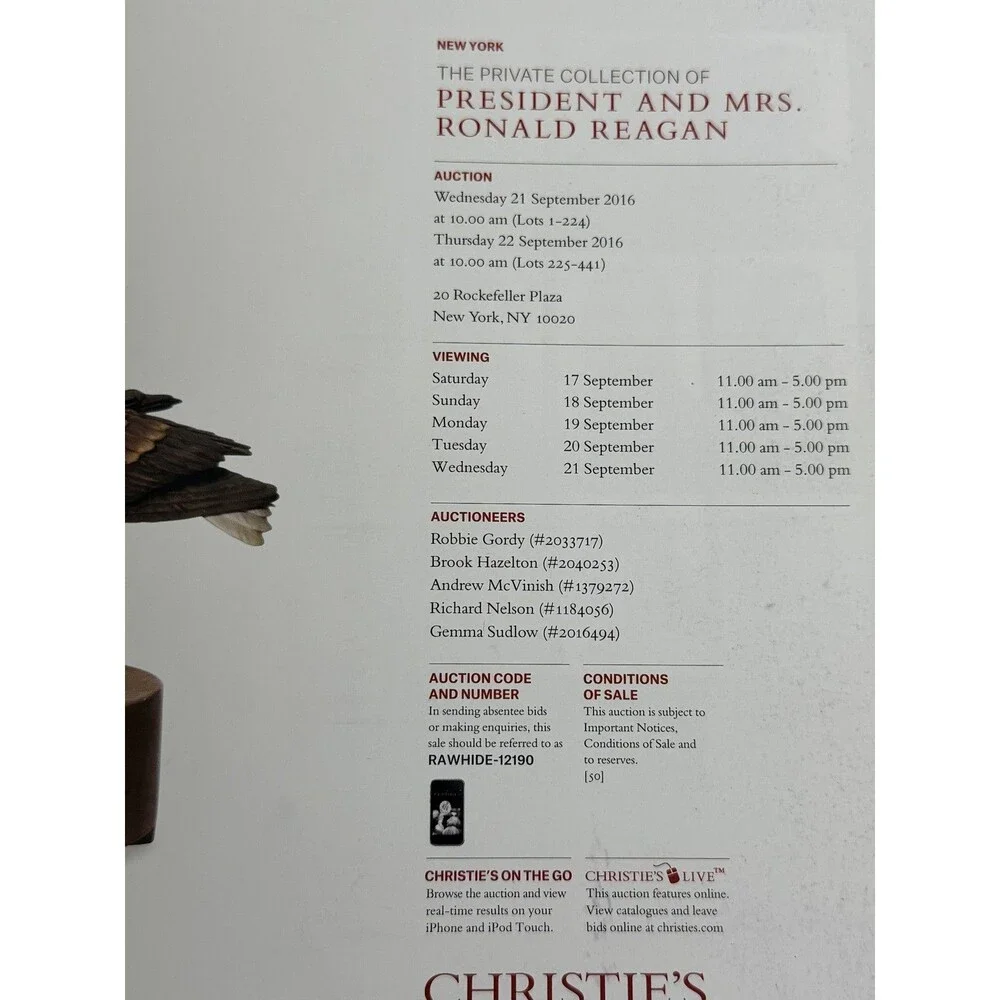 Christie's The Private Collection of President & Mrs. Ronald Reagan Catalog 2016